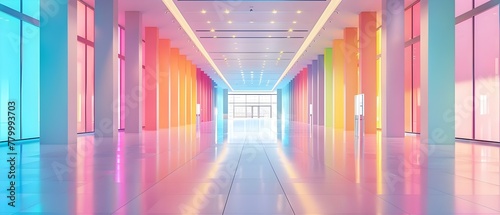 Surreal Pastel Hues in Tranquil Exhibit Hall. Concept Photography, Surrealism, Pastel Colors, Exhibit Hall, Tranquility