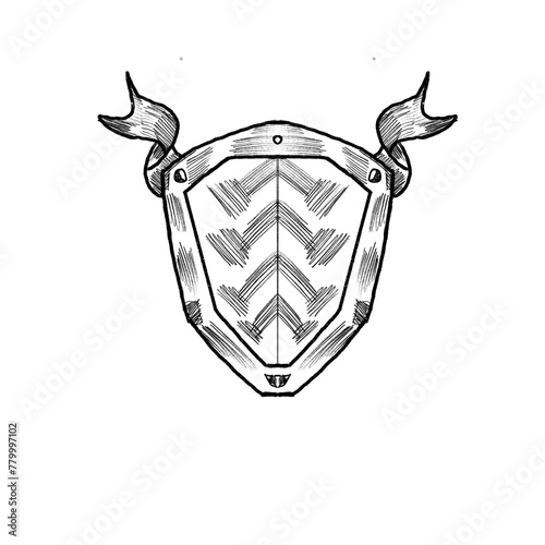 pencil sketch of transparent shield and slayer PNG
