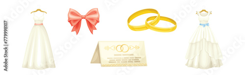 Wedding and Marriage Ceremony Symbol and Element Vector Set