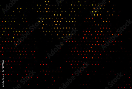 Dark green, red vector texture with playing cards.