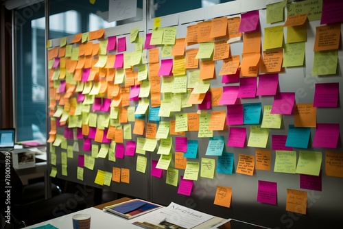 Practical Sticky notes board. Business frame note memo list. Generate Ai