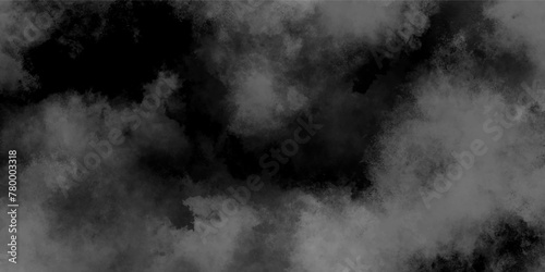 Abstract natural fog on dark background. Gray grunge smoke texture dark sky black night cloud. Abstract design with smoke on black overlay effect. black and white color seamless grunge white black fog