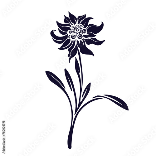 Edelweiss flower stamp Mountain plant Oktoberfest