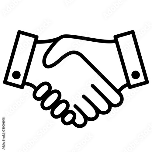 Handshake icon. Partnership and cooperation symbol. Teamplay and teamwork vector illustration. Agreement, contract or deal icon isolated.