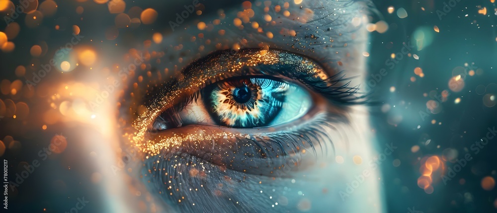 Third Eye Awakening: A Glimpse into the Mystic. Concept Meditation, Spirituality, Third Eye Chakra, Mystic Awakening, Higher Consciousness - obrazy, fototapety, plakaty 