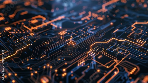 Circuit board.close-up view of advanced circuit board, Technology background. Motherboard digital chips.
