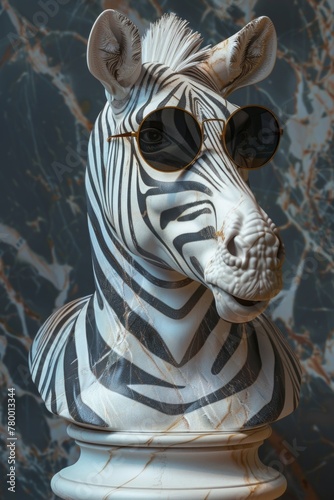 Zebra Statue with Sunglasses