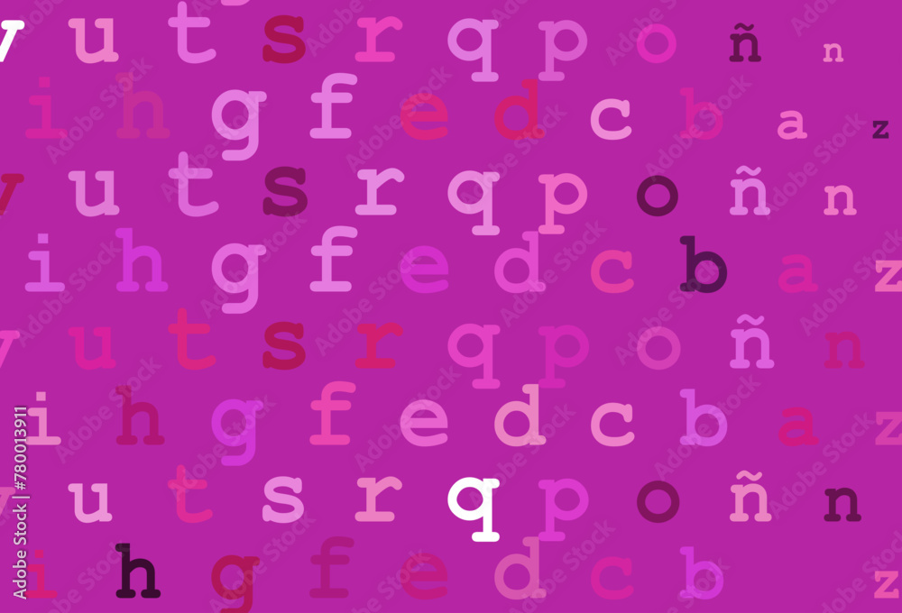 Light pink vector cover with english symbols. Light pink vector cover with english symbols.