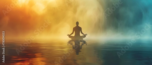 Ethereal Meditation: Harmony in Prana. Concept Spiritual Wellness, Breathing Techniques, Energy Alignment, Mindfulness Practices, Inner Peace