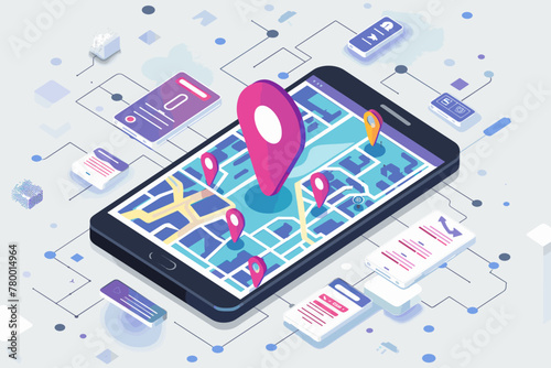 Reaching and engaging mobile customers through smartphone apps and location-based marketing, delivering personalized experiences and offers, digital marketing concept