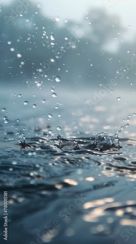 A Drop of Water on the Surface of a Body of Water