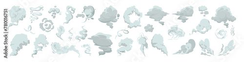 Cartoon smoke set. Vector smoke set special effects template