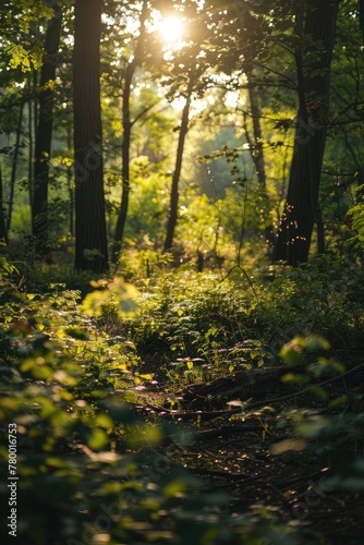 A tranquil forest scene with sunlight filtering through the trees, paired with the quote: "Ensure your family's financial security with the right life insurance policy © Ammar