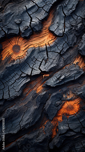 Charred Wood Texture in Close-Up: Patterns and Contrasts