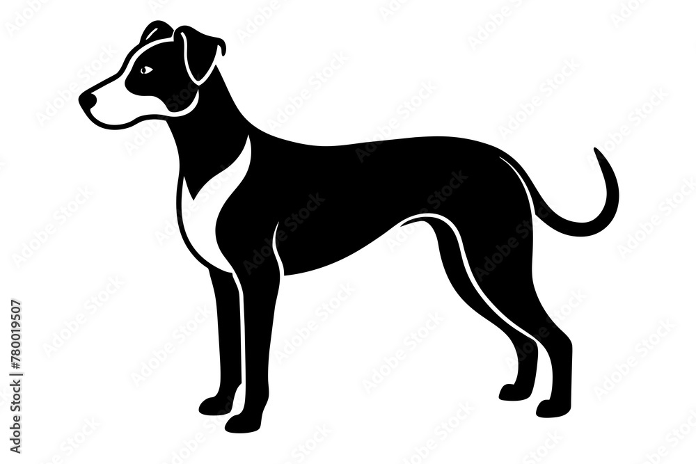 Dog silhouette vector art illustration
