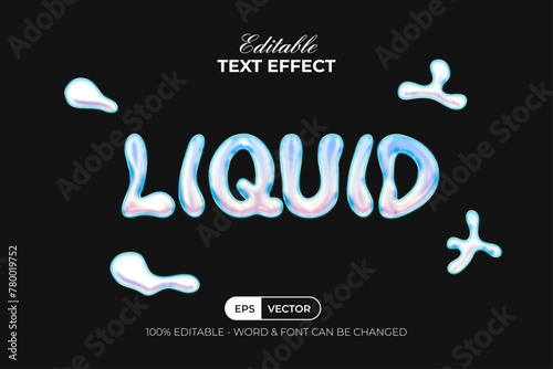Liquid Text Effect Style. Editable Text Effect.