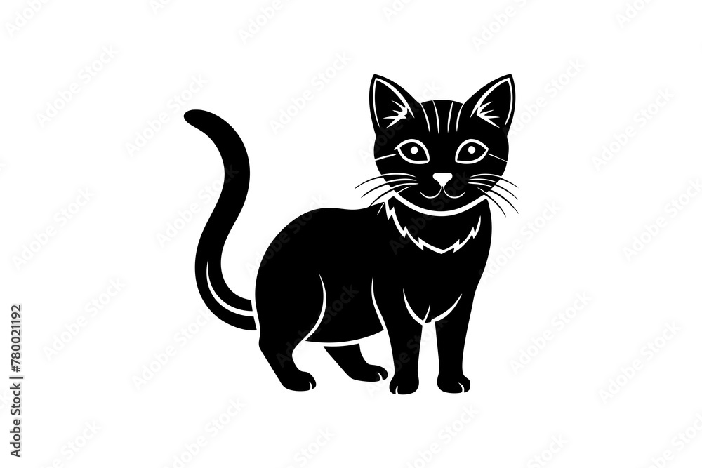 cat silhouette vector art illustration