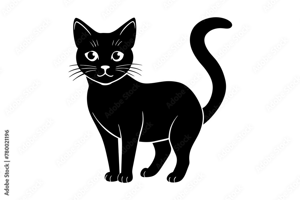 cat silhouette vector art illustration