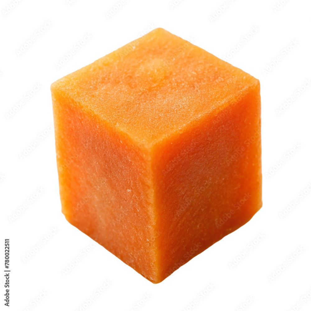 Carrot cubes isolated on transparent background Carrot cubes isolated on transparent background