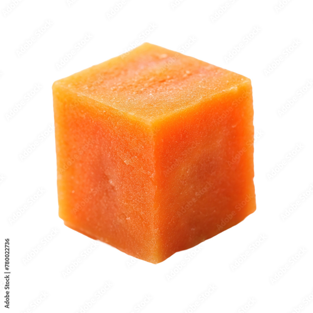 Carrot cubes isolated on transparent background Carrot cubes isolated on transparent background