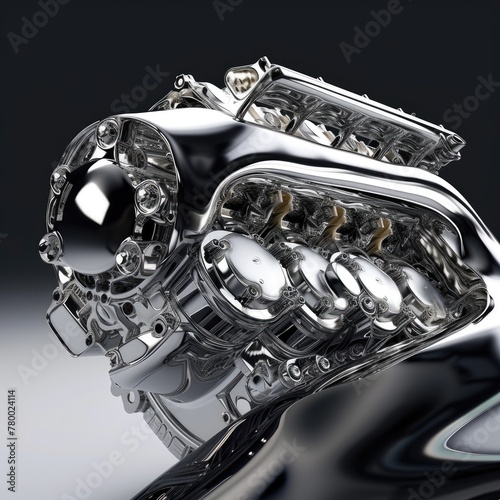 Fantasy Meticulous auto engine disassembly: a comprehensive visual journey, intricate components, gears, pistons, technology involved in disassembly of automotive engine meticulous inspection repair.