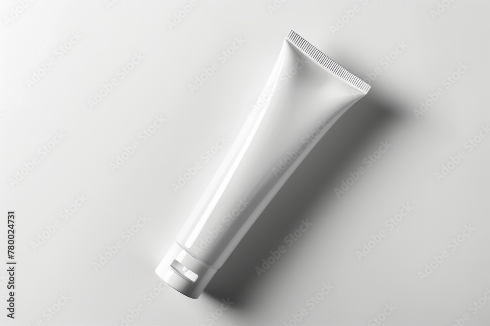 Blank cosmetic tube on white background Blank cosmetic tube on white background