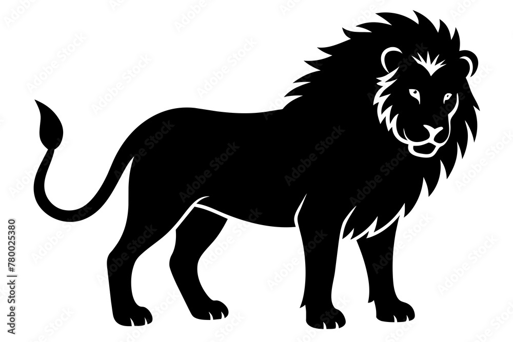 lion silhouette vector art illustration
