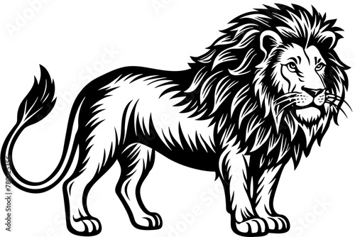 lion silhouette vector art illustration 