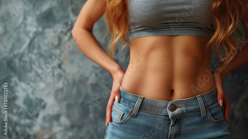 women's waist in jeans, Picture for Weight Loss Flyer
