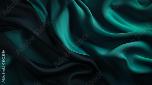 Captivating and luxurious, the teal satin waves create a sense of gentle movement and richness, perfect for backgrounds