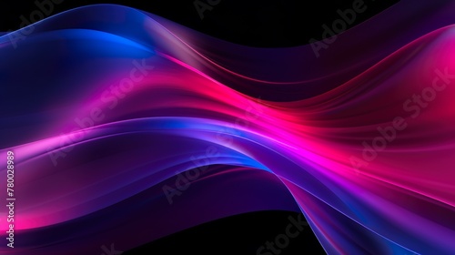 Wallpaper Mural This image features vibrant pink and blue colors forming smooth, dynamic curves on a black background Torontodigital.ca