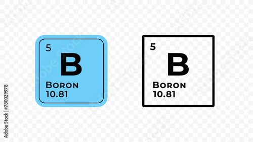 Boron, chemical element of the periodic table vector design
