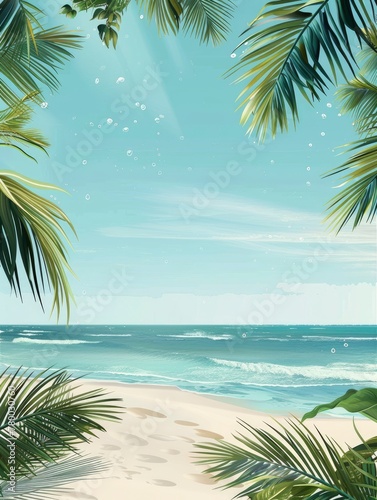 Realistic summer background  Poster design  realistic  HD  copy space - generative ai