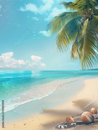 Realistic summer background, Poster design, realistic, HD, copy space - generative ai