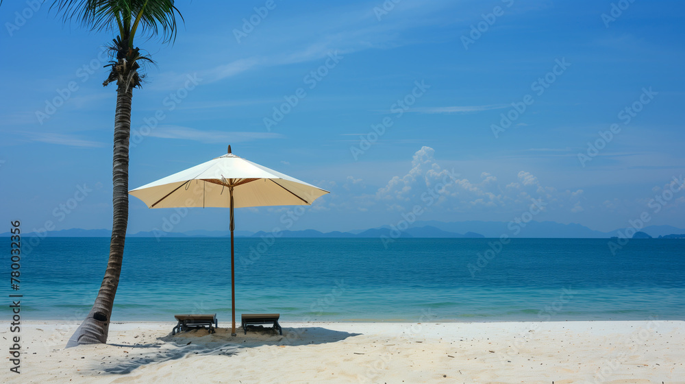 beach with umbrella