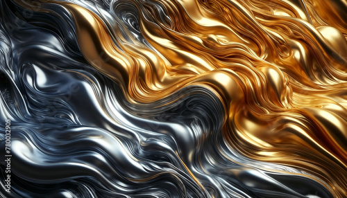 Abstract Gold and Silver Background