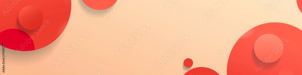 Light Abstract Background with Red Circles, AI Generated
