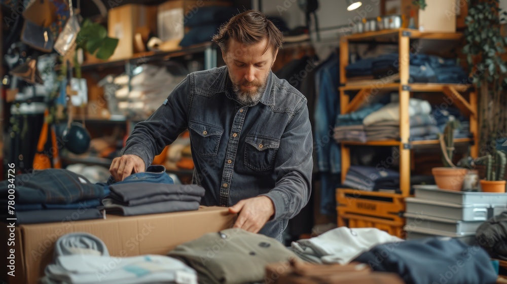 E-commerce Shipping: Preparing Clothes for Dispatch E-commerce Shipping: Preparing Clothes for Dispatch