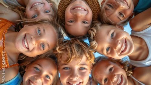 Group of Young Children Standing in a Circle