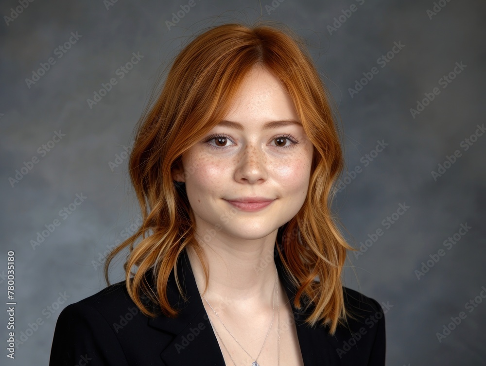 Woman With Red Hair Posing for Picture Woman With Red Hair Posing for Picture