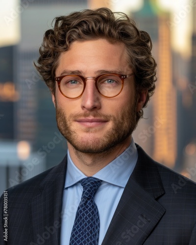 Businessman in Suit and Tie With Glasses