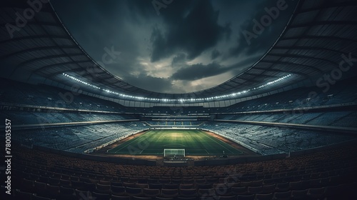 Football field. Generative ai image.