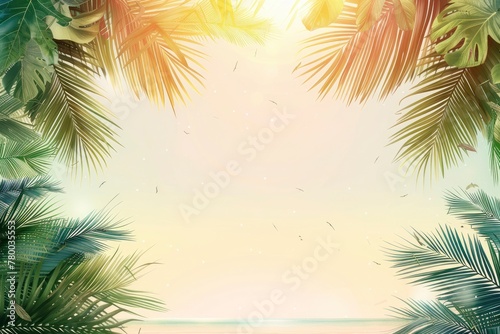 Realistic background for summer season, Poster design, copy space - generative ai © Nia™