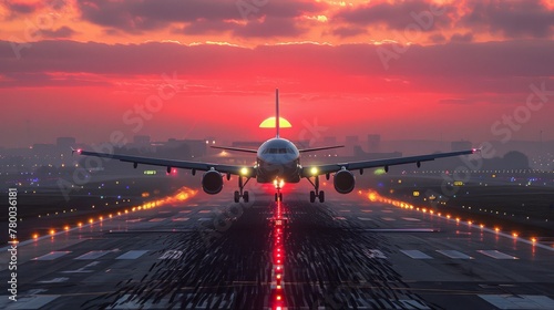 Sunset Landing: Aviation in Twilight