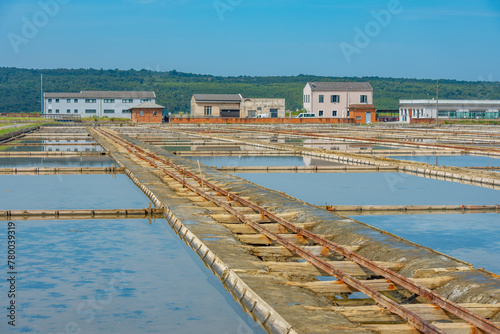 View of the Secovje Saltpans Nature Park in Slovenia