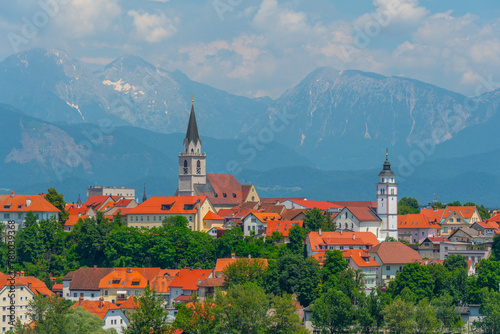 Cityscape of Slovenian town Kranj photo