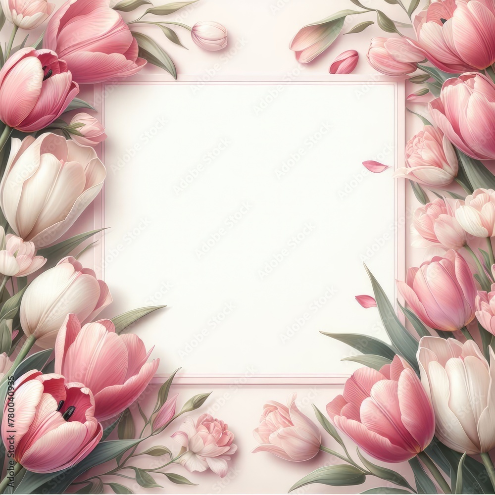 Obraz premium pink rose frame