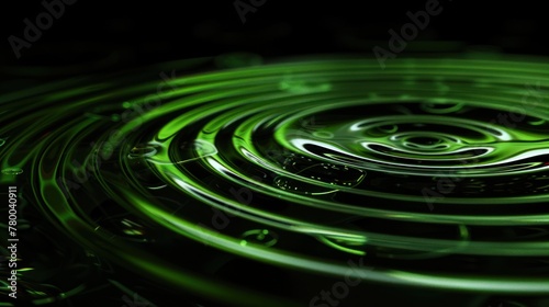 Emerald Ripples of Serenity - Glistening green water ripples in a tranquil, abstract pattern