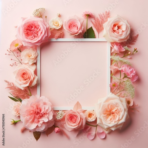 photo frame with roses