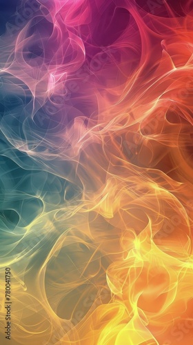 Rainbow Colored Background With Smoke Emanating